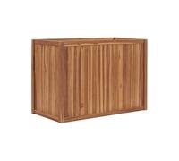 Lit Surélevé Bac à Plante Pot de Fleurs Jardinière Jardin Balcon Patio Terrasse Arrière-cour Extérieur 100x50x70 cm Bois de Teck Solide