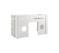 Lit Surélevé Cabane 90x200cm Blanc - CORAIL -