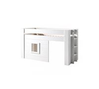 Lit Surélevé Cabane 90x200cm Blanc - ELSA -