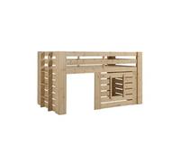 Lit Surélevé Cabane 90x200cm en Pin Massif - NANA -