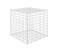 Lit surélevé cube à gabion jardinière surélevée de fleurs plantes panier à pierres jardin terrasse extérieur fil d'acier 50x50x50 cm 02_0000966