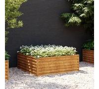 vidaXL Lit surélevé de jardin Jardinière d'extérieur 100×100×36 cm Acier Corten