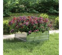 Lit surélevé de jardin 100x100x45 cm Acier galvanisé Argenté