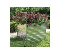 Lit surélevé de jardin 100x100x77 cm Acier galvanisé Argenté