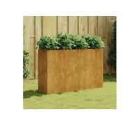 Bac De Jardin Surélevé Avec Cadre Renforcé Et Base Ouverte Acier Corten 120x40x80 Cm