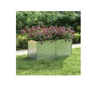 vidaXL Lit Surélevé de Jardin Jardinière Bac à Fleurs Pot de Plantes Lit de Plantation Balcon Patio 160x80x77 cm Acier Galvanisé Argenté