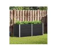 Lit surélevé de jardin 200 x 100 x 91 cm WPC Gris