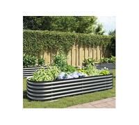 vidaXL Lit surélevé de jardin 240x80x44 cm Acier galvanisé Gris