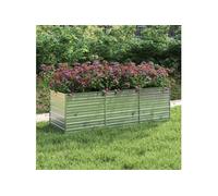 Lit surélevé de jardin 240x80x77 cm Acier galvanisé Argenté