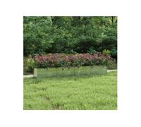 vidaXL Lit surélevé de jardin 320 x 40 x 45 cm – Acier galvanisé argenté