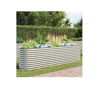 Jardinière - vidaXL - 320x80x81 cm - Acier galvanisé - Argenté - Rectangulaire