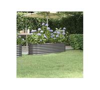 Lit surélevé de jardin Acier enduit de poudre 152x40x36 cm gris