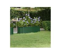 Lit surélevé de jardin Acier enduit de poudre 152x40x36 cm Vert