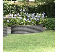 Lit surélevé de jardin Acier enduit de poudre 152x80x36 cm gris Gris G