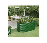 Lit Surélevé de Jardin Acier Galvanisé 368x80x68 cm Vert Fleur vidaXL
