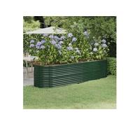 Lit Surélevé de Jardin Acier Galvanisé 368x80x68 cm Vert Fleur vidaXL