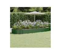 Vidaxl Jardinière De Jardin Acier Enduit De Poudre 373x140x36 Cm Vert Vert