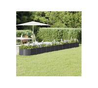 Vidaxl Jardinière De Jardin Acier Enduit Poudre 512x80x36cm Anthracite