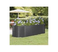 Vidaxl Jardinière Acier Enduit De Poudre 249x100x68 Cm Anthracite