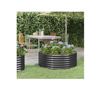 vidaXL Jardinière surélevée Acier enduit de poudre 100x100x36 cm Anthracite