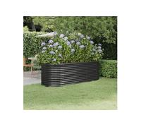 Lit Surélevé de Jardin Pot à Fleurs Boîte à Plantes Lit Surélevé Patio Terrasse Extérieur Acier Enduit de Poudre 224x80x68 cm Anthracite