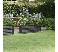 vidaXL Lit Surélevé de Jardin Pot à Fleurs Boîte à Plantes Lit Surélevé Patio Terrasse Extérieur Acier Galvanisé 114x40x36 cm Anthracite