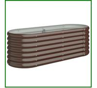 Lit surélevé de jardin Acier enduit de poudre marron -BK318865 (PLA)