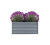 vidaXL Lit Surélevé Acier Galvanisé 100x40x45 cm Gris Jardinière Pot de Fleurs