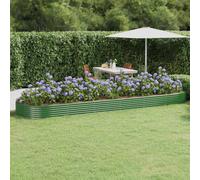 Vidaxl Jardinière De Jardin Acier Enduit De Poudre 296x140x36 Cm Vert Vert