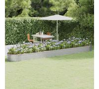 Lit Surélevé de Jardin Acier Galvanisé 140x140x36cm Marron Fleur vidaXL