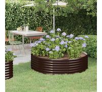 Lit Surélevé de Jardin Acier Galvanisé 140x140x36cm Marron Fleur vidaXL