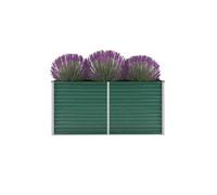 Lit surélevé de jardin Acier galvanisé 160x40x77 cm Vert