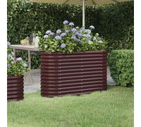Lit Surélevé de Jardin Acier Galvanisé 224x40x68cm Argenté Fleur vidaXL