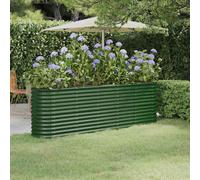 vidaXL Lit surélevé de jardin Pot à fleurs Acier galvanisé 260x40x36 cm Vert