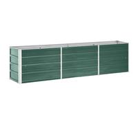vidaXL Lit Surélevé Pot de Fleurs Bac à Plante Pot de Plante Bac de Fleurs Jardinière Jardin Extérieur Acier Galvanisé 240x40x45 cm Vert