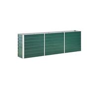 Lit surélevé de jardin Acier galvanisé 240x40x77 cm Vert Vert G