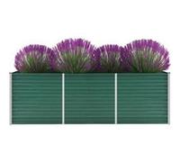 vidaXL Bac à fleurs surélevé 240×80×77 cm Acier galvanisé, résistant aux intempéries, Vert