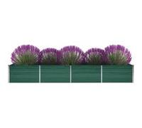 Lit surélevé de jardin Acier galvanisé 320x80x45 cm Vert Vert G