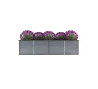 vidaXL Lit surélevé de jardin Acier galvanisé 320x80x77 cm Gris