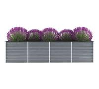 vidaXL Lit surélevé de jardin Acier galvanisé 320x80x77 cm Gris