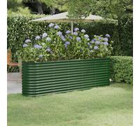 Lit Surélevé de Jardin Acier Galvanisé 332x40x68cm Argenté Fleur vidaXL