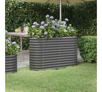 Lit Surélevé de Jardin Acier Galvanisé 332x40x68cm Argenté Fleur vidaXL