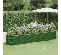 Lit Surélevé de Jardin Acier Galvanisé 368x80x68 cm Vert Fleur vidaXL