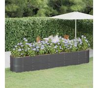 Lit Surélevé de Jardin Acier Galvanisé 368x80x68 cm Vert Fleur vidaXL