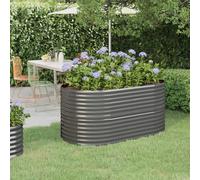 vidaXL Lit surélevé de jardin Acier enduit de poudre 296x80x68 cm Gris