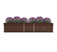 Lit Surélevé De Jardin Acier Galvanisé 400x80x45 Cm Marron Marron