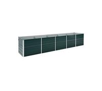 vidaXL Lit surélevé de jardin Acier galvanisé 400x80x77 cm Vert