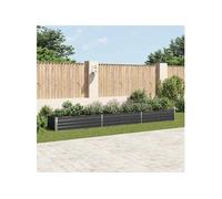 Lit surélevé de jardin Acier galvanisé 480x80x45 cm Anthracite 47067