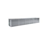 vidaXL Lit surélevé de jardin Acier galvanisé 480x80x77 cm Gris