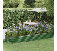 Vidaxl Jardinière De Jardin Acier Enduit De Poudre 249x100x36 Cm Vert Vert